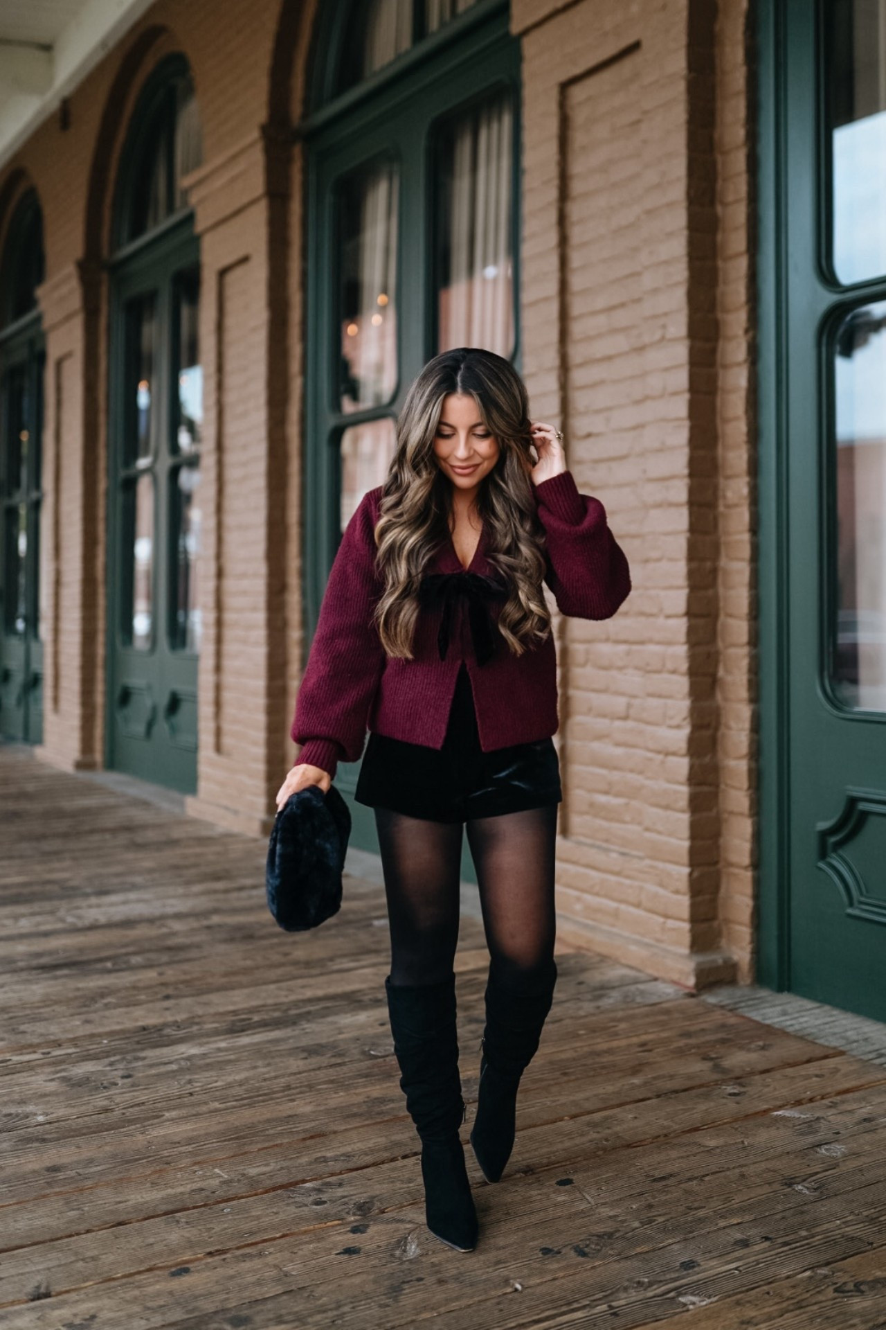 One of my favorite holiday outfits! Love these velvet micro shorts styled with black tights and burgundy sweater. Boots on sale!

Holiday outfit
Christmas outfit
Party outfit
Festive outfit


#LTKootd #LTKHoliday #LTKSeasonal