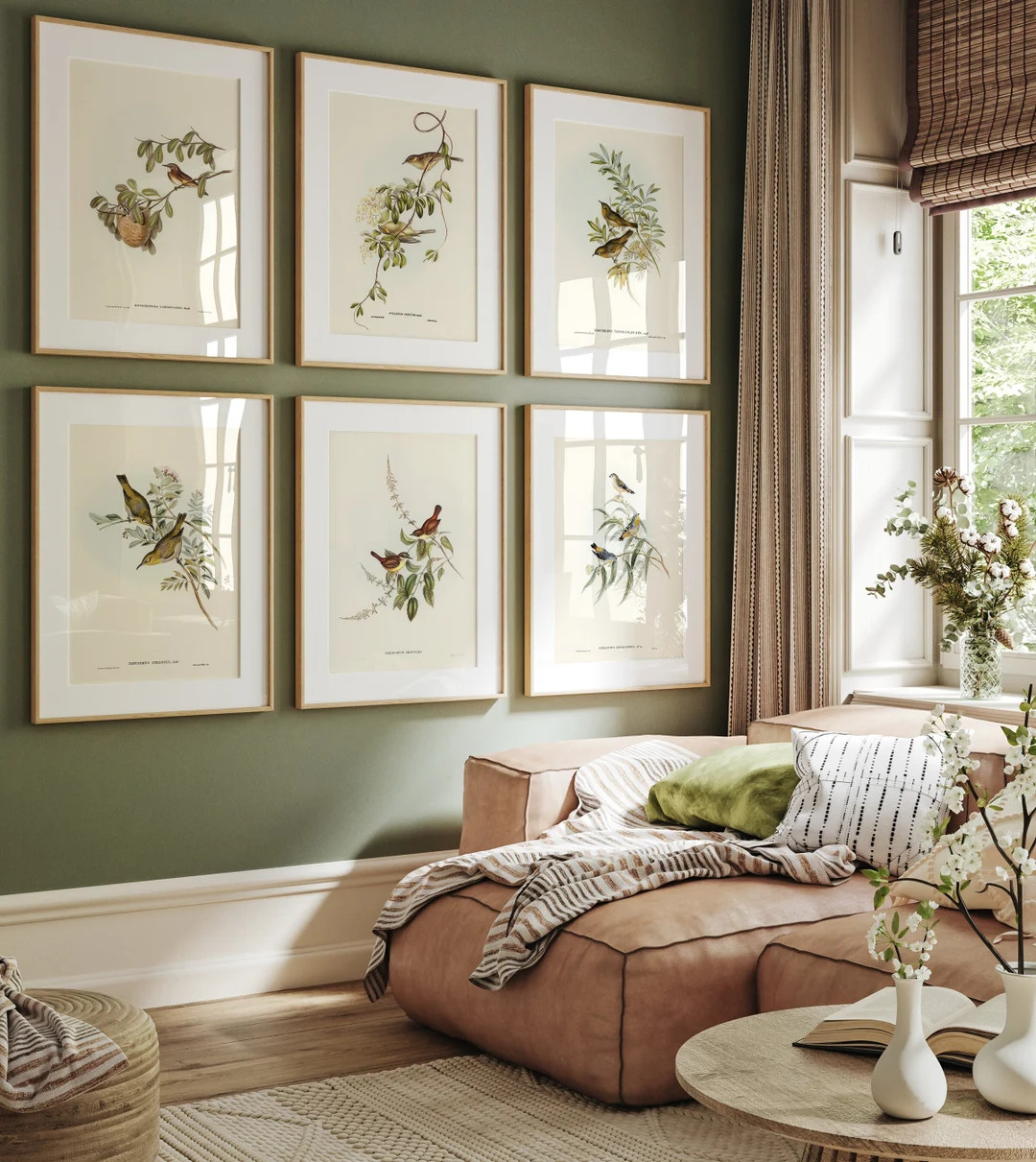 Romantic Bird Art Set, 6 Vintage Prints, Chic Office Wall Art, Old World Print Set, Vintage Wall ... | Etsy (US)