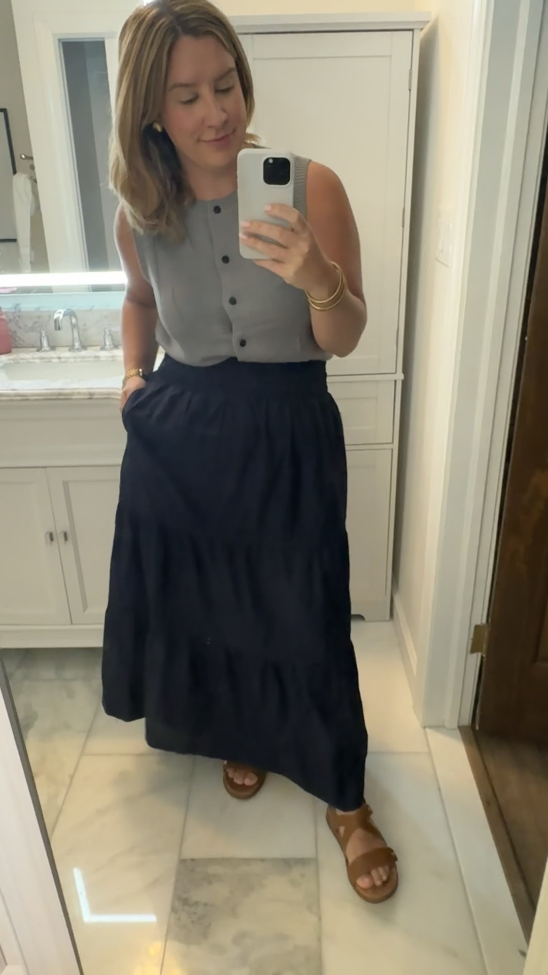Paris outfit! It’s going to be in the 70s, so this sweater top is perfect. My maxi skirt goes with everything, and my new sandals are so supportive! All running TTS 

#LTKSaleAlert #LTKShoeCrush #LTKTravel