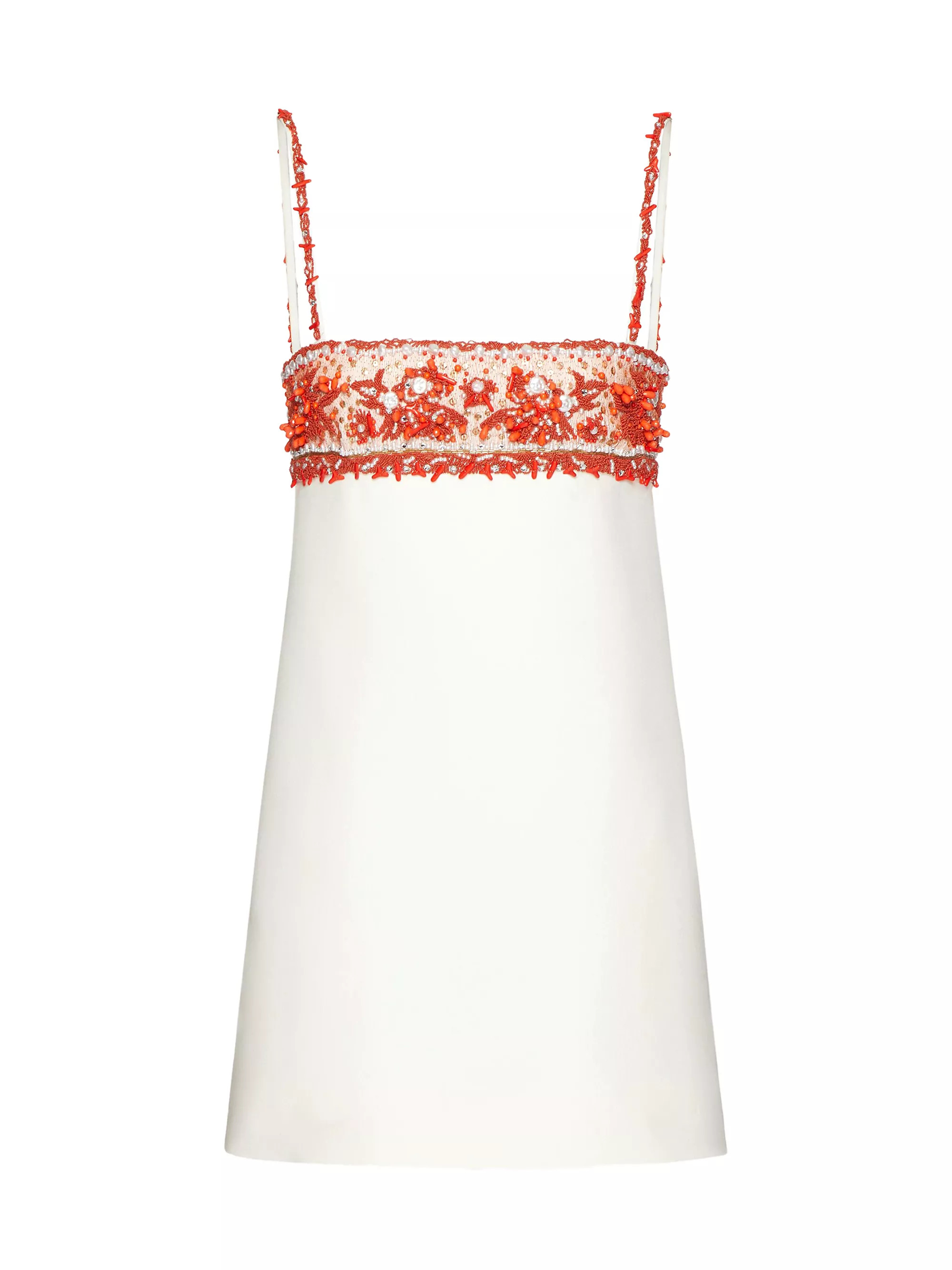 Embroidered Crepe Couture Short Dress | Saks Fifth Avenue