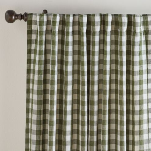 Nessa Linen Check Drapery Panels - Set of 2 | Ballard Designs, Inc.