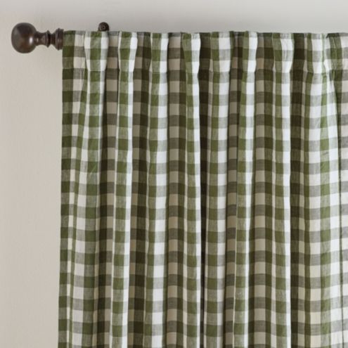 Nessa Linen Buffalo Check Curtain Drapery Panels Set of 2 | Ballard Designs, Inc.