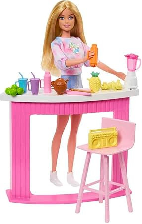 Barbie Accessories, Doll House Furniture and Decor, Poolside Smoothie Bar Story Starter, Multicol... | Amazon (US)