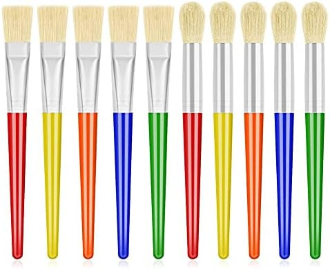 Anezus Large Chubby Paint Brushes Round and Flat Preschool Paint Brushes for Washable Paint Acryl... | Amazon (US)