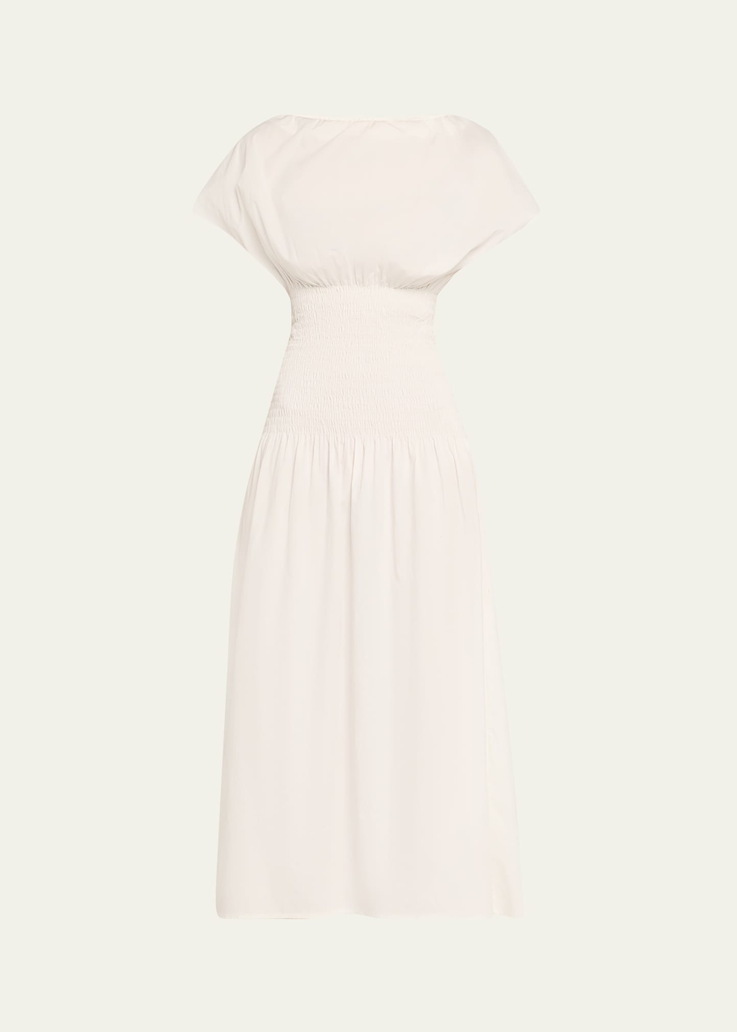 Anna Quan Ava Short-Sleeve Smocked Midi Dress | Bergdorf Goodman