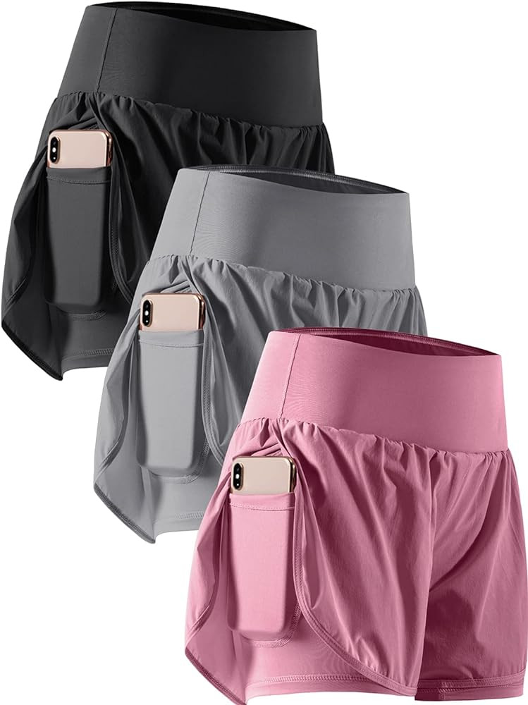 CADMUS 2 in 1 Women's Workout Shorts for Athletic Gym Running Shorts with Phone Pockets | Amazon (US)