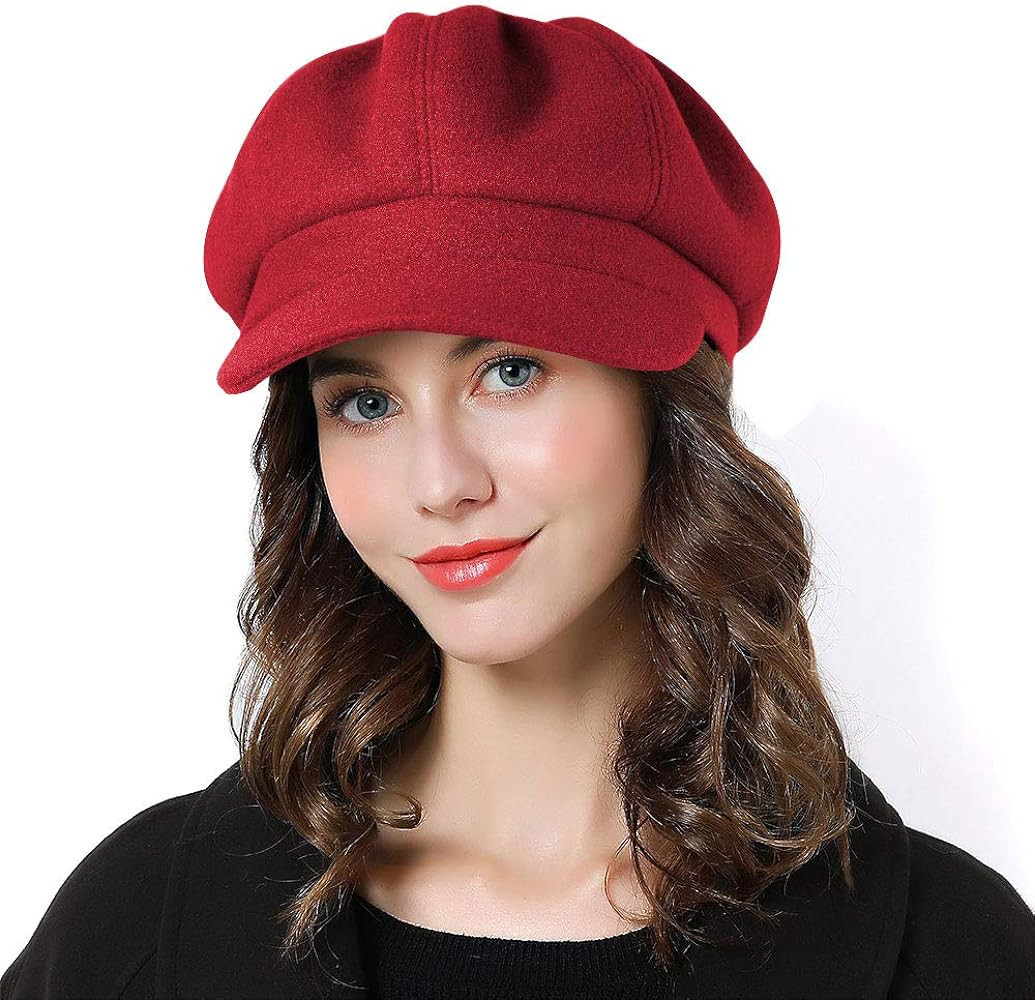 Sumolux Women Beret Newsboy Hat French Wool Cap Classic Autumn Spring Winter | Amazon (US)