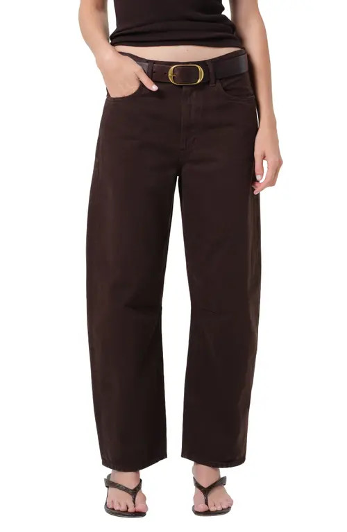 Citizens of Humanity Miro High Waist Barrel Jeans in Carob Dark Brown at Nordstrom, Size 27 | Nordstrom