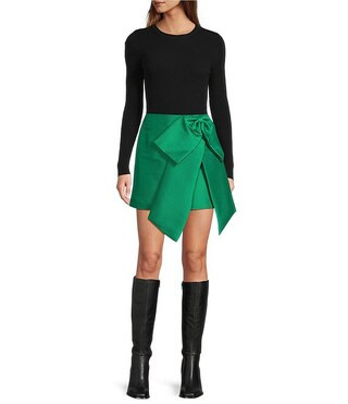 Antonio Melani Antoinette Stretch Mikado Bow Mini A-Line Skirt | Dillard's | Dillard's