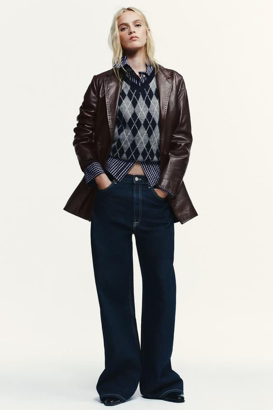 100% LEATHER TOPSTITCHED COAT | Zara US