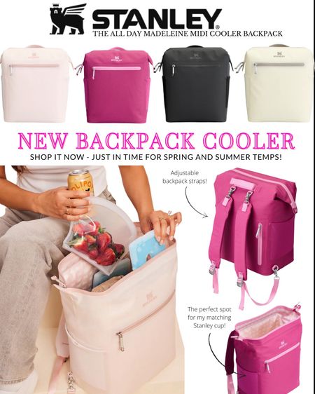 The new Madeleine Midi Cooler Backpack from @stanley_brand launches today! Comes in 4 colors, holds 20 cans and is perfect for summer beach days! 
#StanleyPartner 

#LTKtravel #LTKitbag #LTKparties