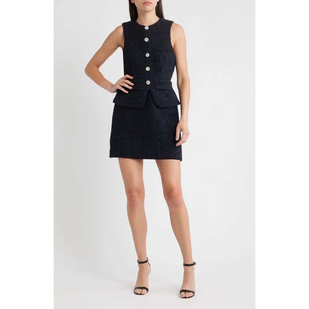 LIKELY Tabby Tweed Minidress in Navy at Nordstrom, Size 14 | Nordstrom
