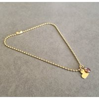 Gold Ankle Bracelet, Heart & Pink Ankle, Charm Anklet, Ball Chain Foot Jewelry, Dog Bracelet | Etsy (US)