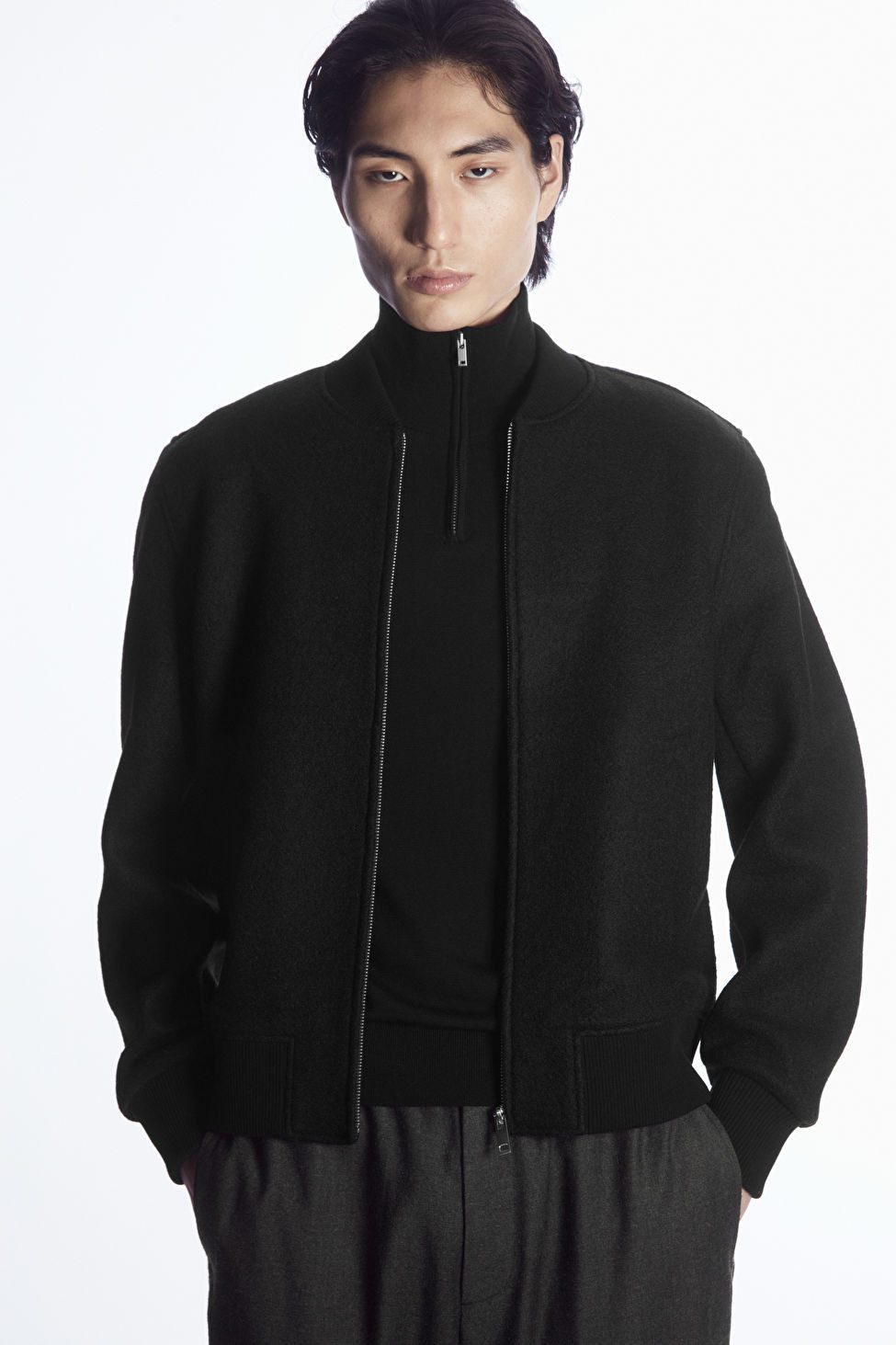 WOOL BOMBER JACKET - BLACK - COS | COS UK
