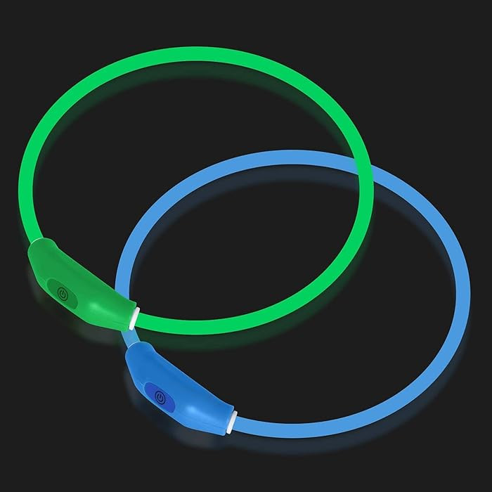 2-Pack LED Dog Collar, Light Up Dog Collars,Rechargeable Dog Lights for Night Walking，Universal... | Amazon (US)