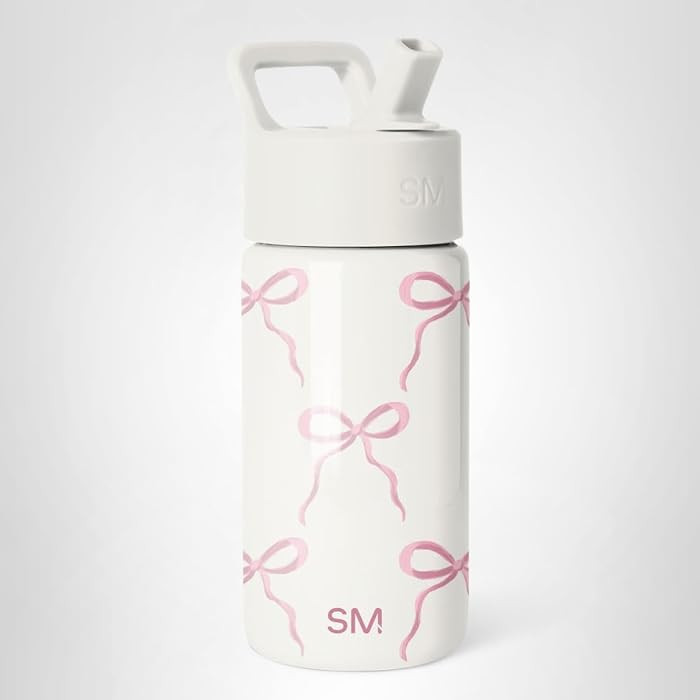 Simple Modern Kids Water Bottle with Straw Lid | 14oz Insulated Stainless Steel Kids Tumbler & Spill Proof Toddler Cup for School, Girls, Boys | Summit | Bows | Amazon (US)