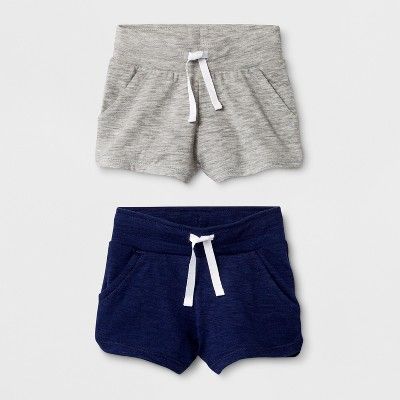 Toddler Girls' 2pk Trouser Shorts - Cat & Jack™ Navy & Gray | Target
