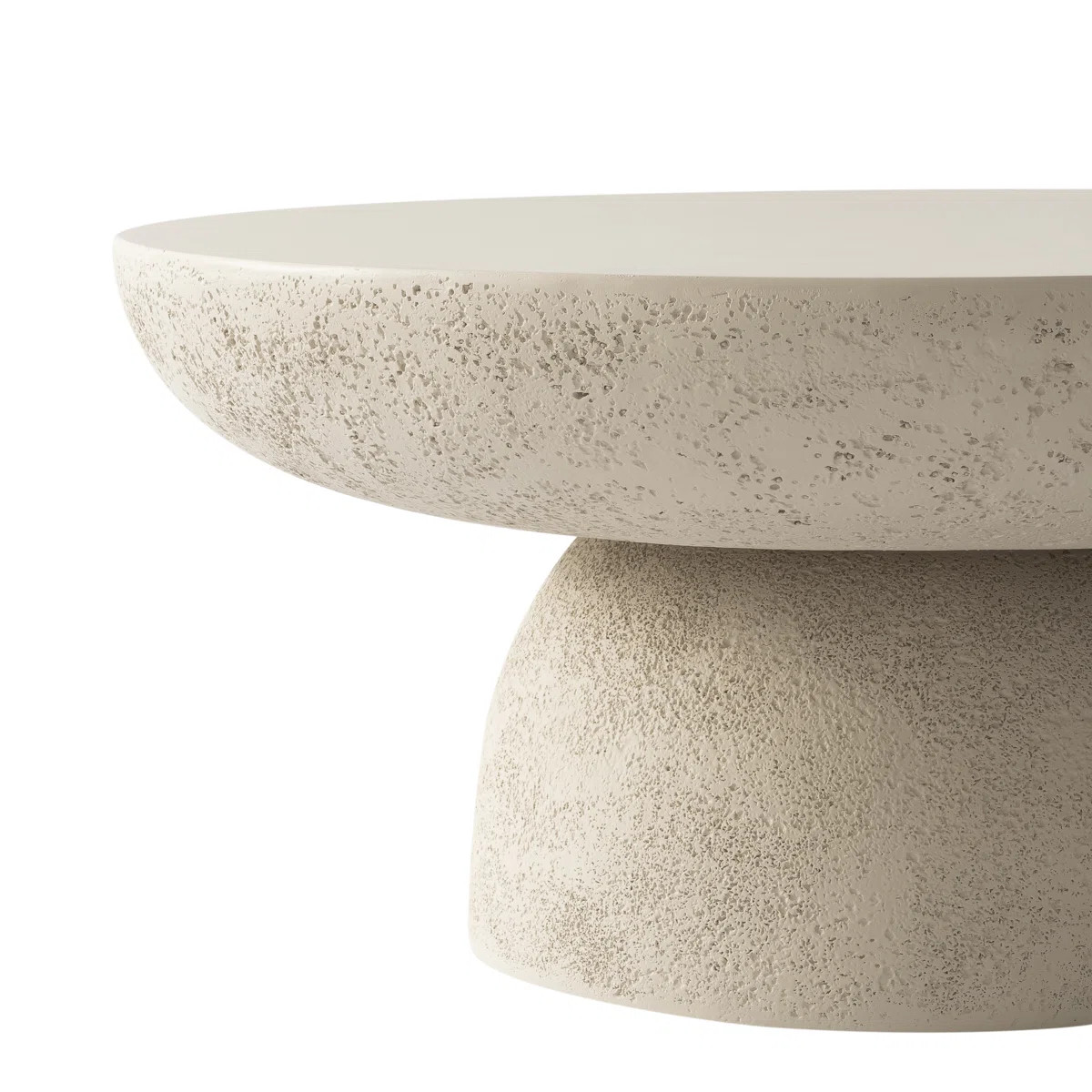 Minimalist Round Terrazzo Coffee Table with Sturdy Pedestal Base | Wayfair North America