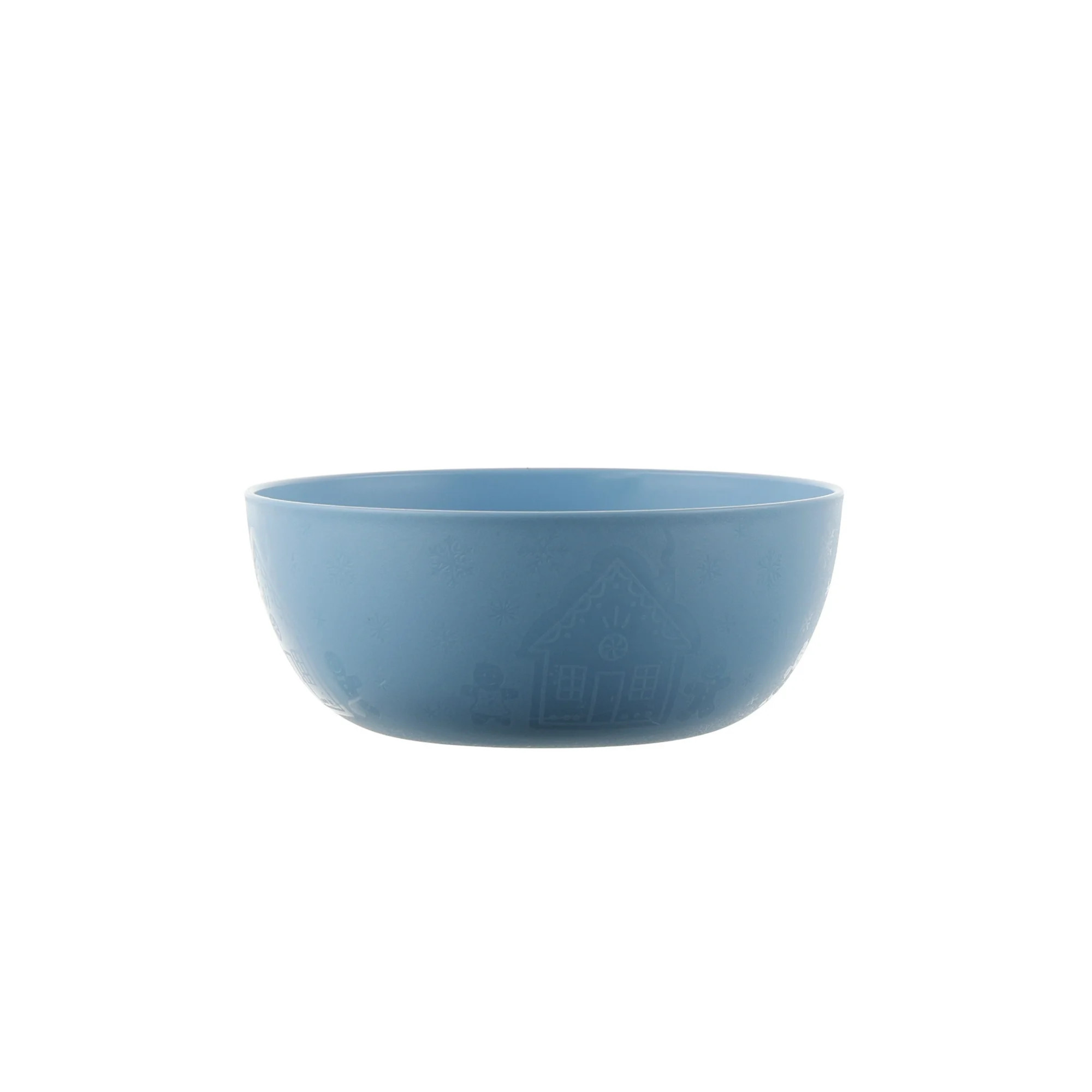 Mainstays 38 Ounce Round Plastic Etched Gingerbread Bowl, Blue | Walmart (US)