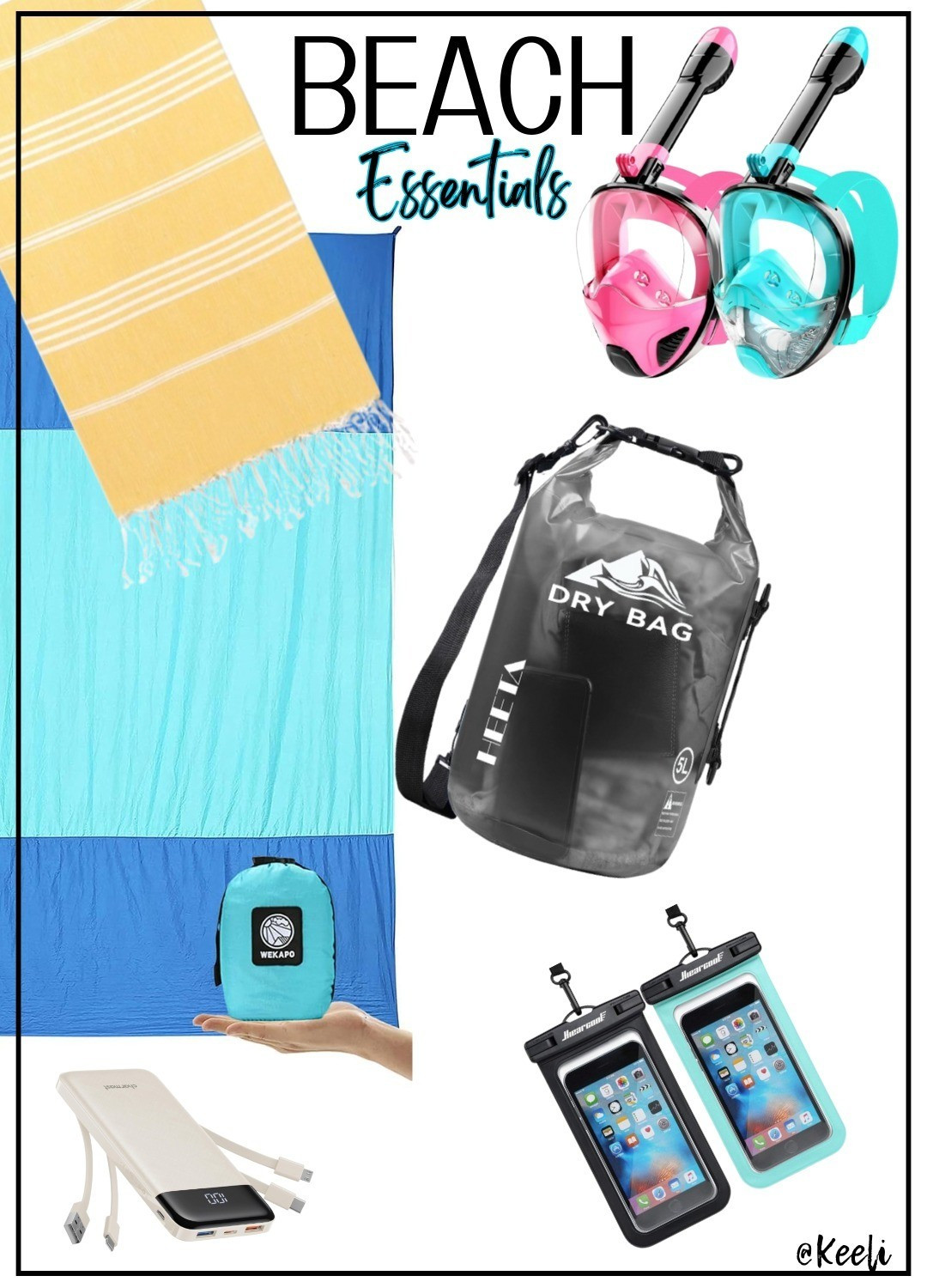 Beach essentials! ⛱️ These masks are amazing! They are comfortable, clear, and have a great seal. I just bought these phone pouches to try. I learned the hard way getting a speck of sand in my phone camera. ☀️ 

#LTKSwim #LTKFamily #LTKTravel