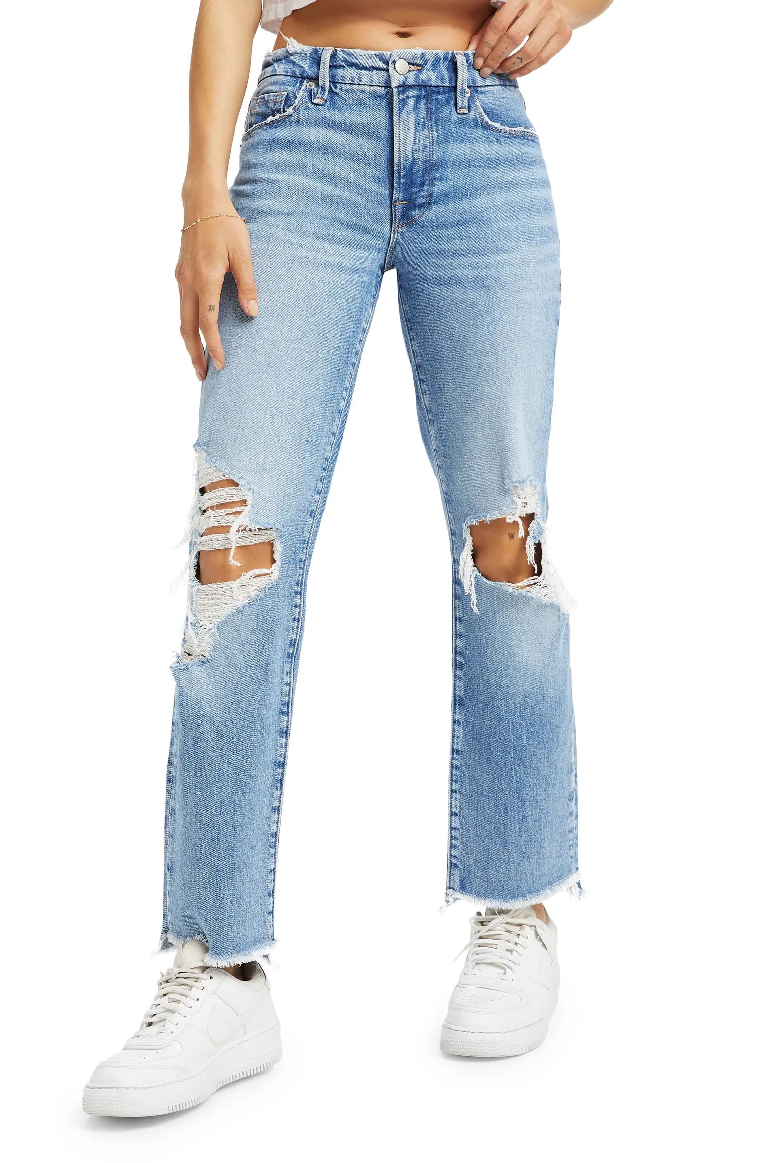 Good Icon High Waist Step Hem Bootcut Jeans | Nordstrom