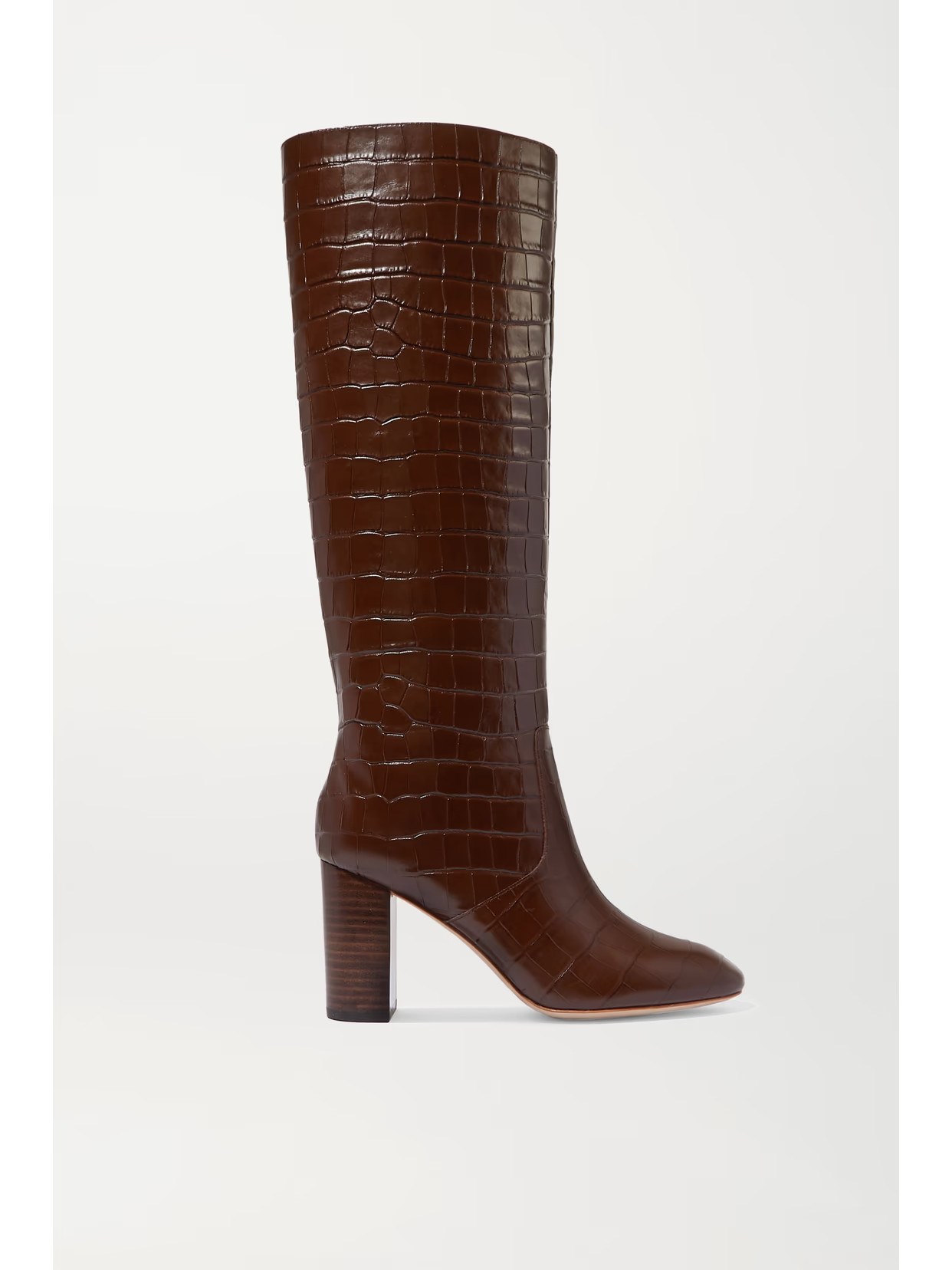 Loeffler Randall - Goldy Croc-effect Leather Knee Boots - Brown | NET-A-PORTER (UK & EU)