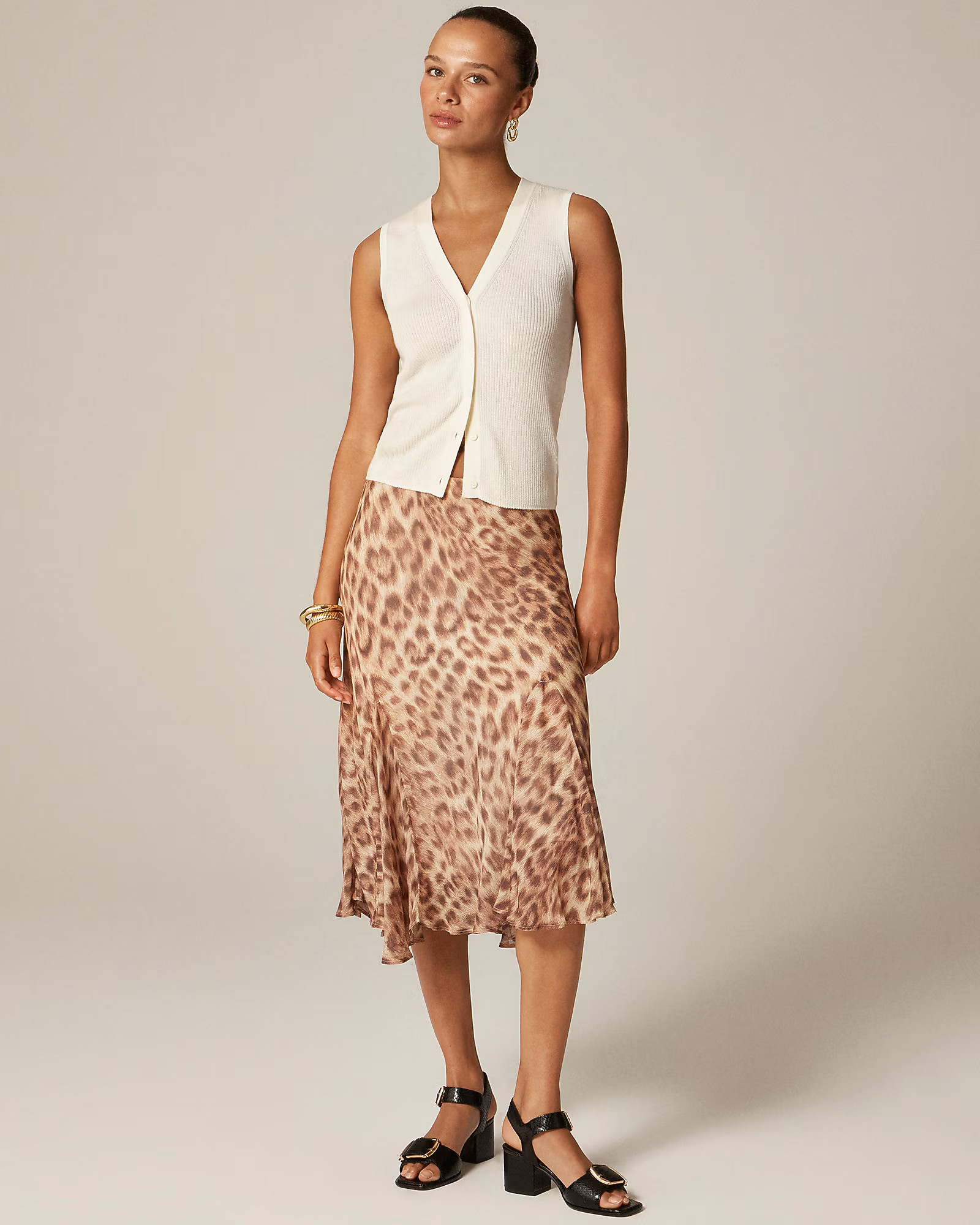 Gwyneth flounce-hem skirt in leopard print | J. Crew US
