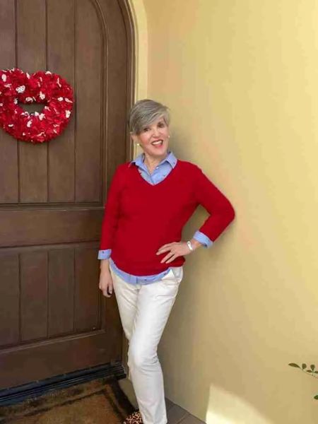 Share this with your friend who LOVES ❤️ LOVE and who ALWAYS celebrates Valentine’s Day!  This @jcrewfactory heart-print blue cotton (M) is so cute and a bit understated!  I love it and wore it with a red puffer vest, a cashmere v-neck, and over a red striped tee.  So cute!  🥰 which way is your favorite?  Tell me below ⬇️! ❤️❤️❤️❤️❤️
-Shop
1. ❤️🛍️Text me “links please” and I’ll DM them right to you!  OR
2. ❤️🛍️ Click on the link in my stories.
3. ❤️🛍️ Go to my Profile and click on the link in my Linktree to LTK to shop there.
#casualstyle #casualchic #puffervestseason #cashmeresweater #vionic #jcrewstyle #jcrewfactory #jcrewalways #jcrewaddict #leopardfashion #ltkover40

#LTKSeasonal #LTKsalealert #LTKfindsunder50