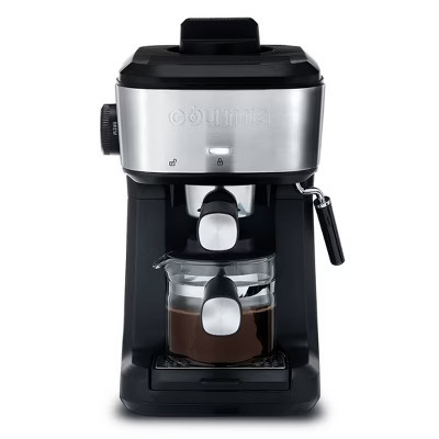 Gourmia 4 Shot Steam Espresso Maker with Frothing Wand Black/Stainless Steel Finish | Target