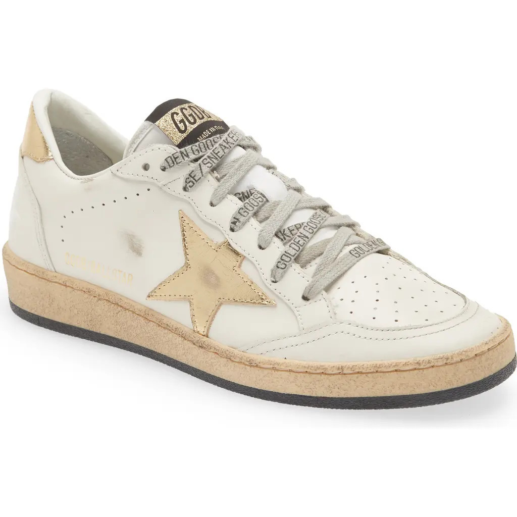 Golden Goose Ball Star Low Top Sneaker in Milk/Gold at Nordstrom, Size 11Us | Nordstrom