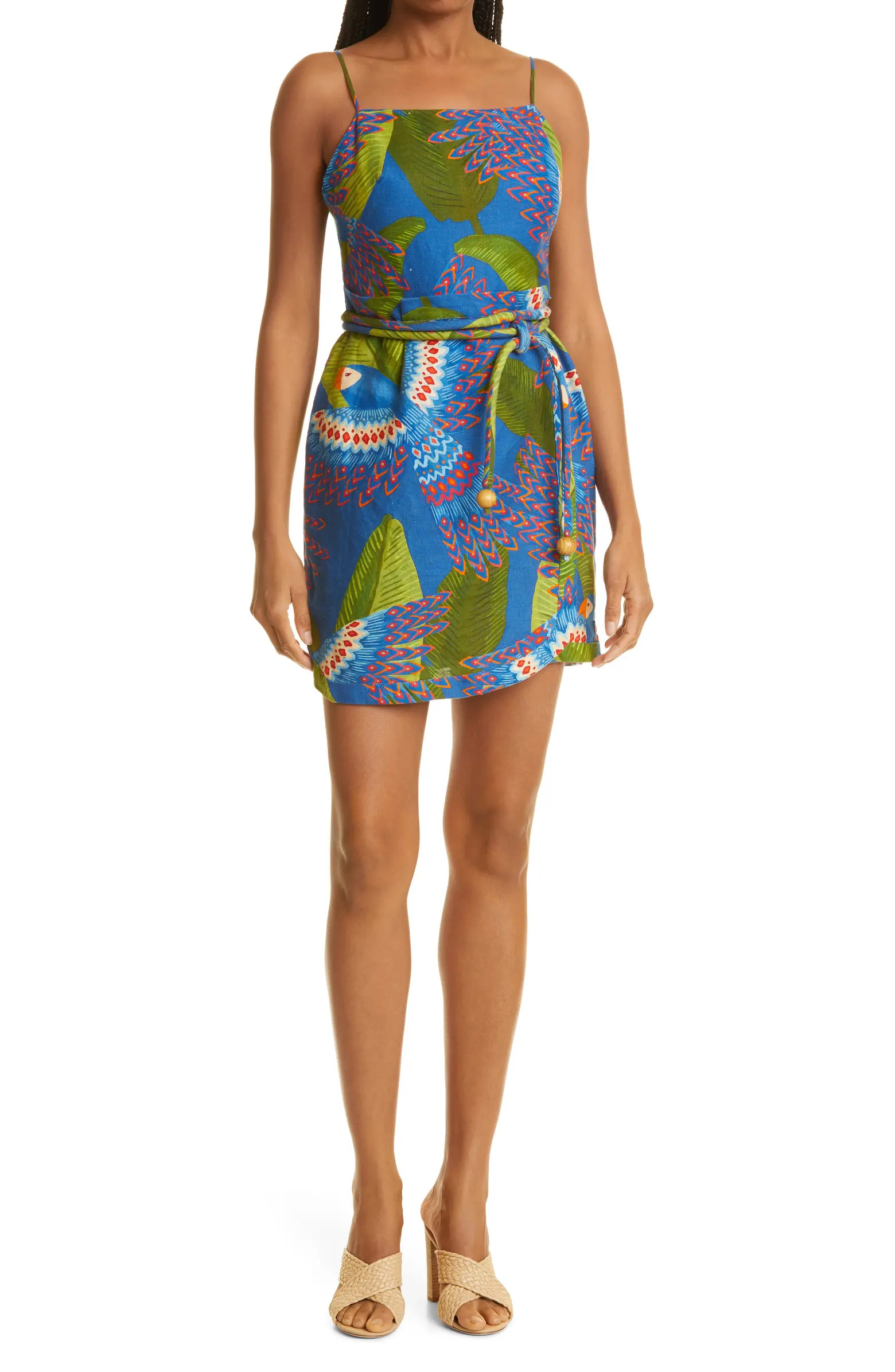 FARM Rio Macaw Linen Minidress | Nordstrom | Nordstrom