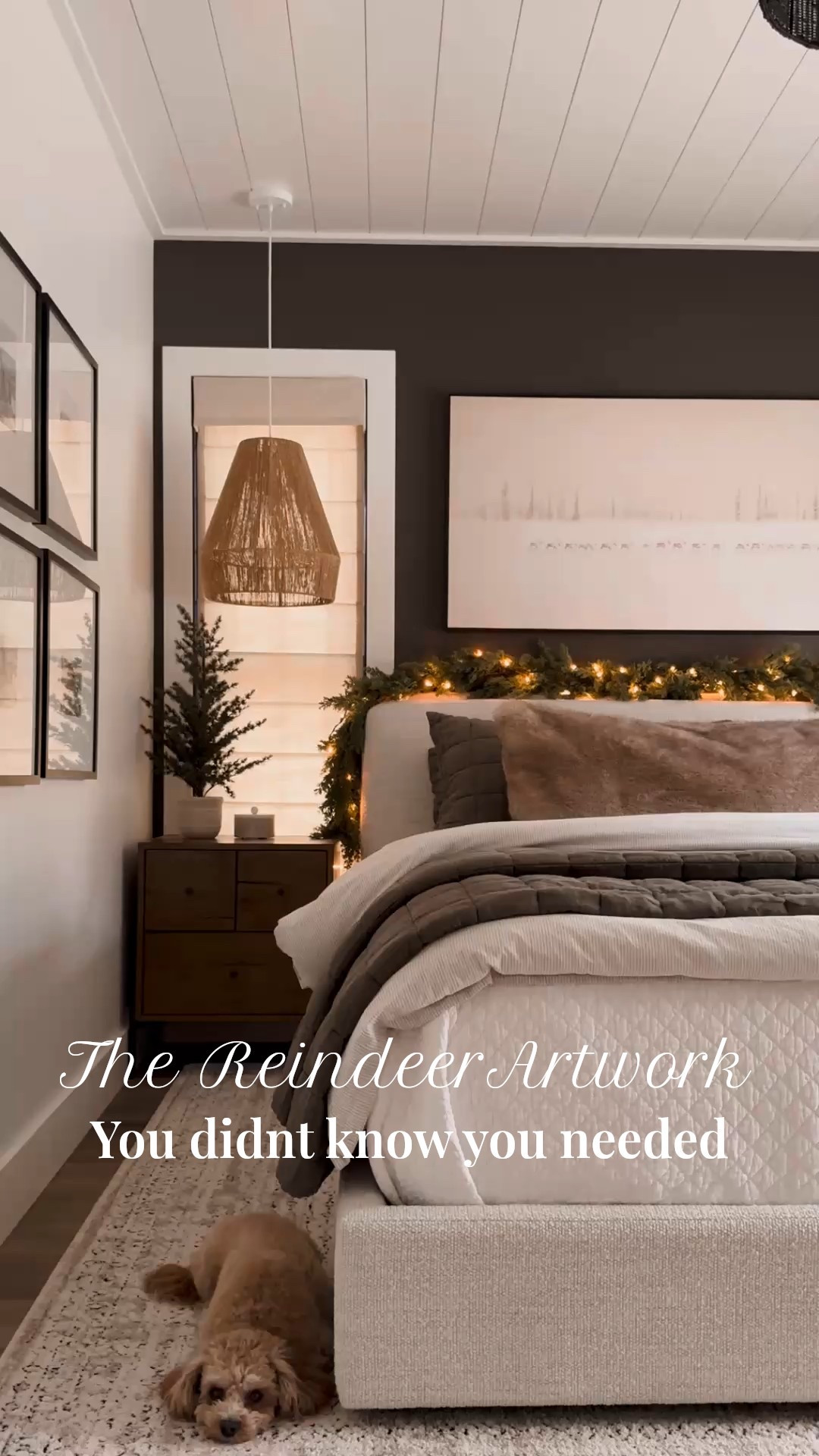 Creating a Rustic Modern holiday with the prettiest reindeer artwork from @wayfair and some twinkle lights! 

#LTKSeasonal #LTKHome #LTKHoliday