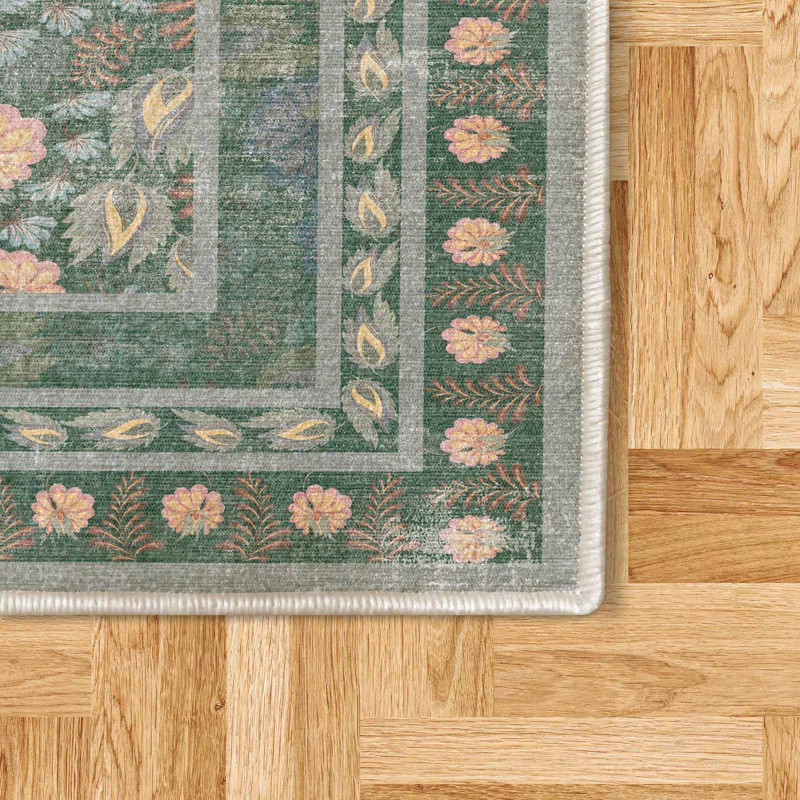 Brocky Folk Art High Density Long Fiber Poly Threads Decorative Area Rug Carpet | Wayfair North America