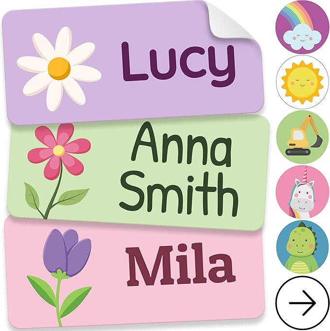 Personalized Name Labels for Kids (70 Labels) - Durable & Waterproof Custom Name Stickers for Clo... | Amazon (US)