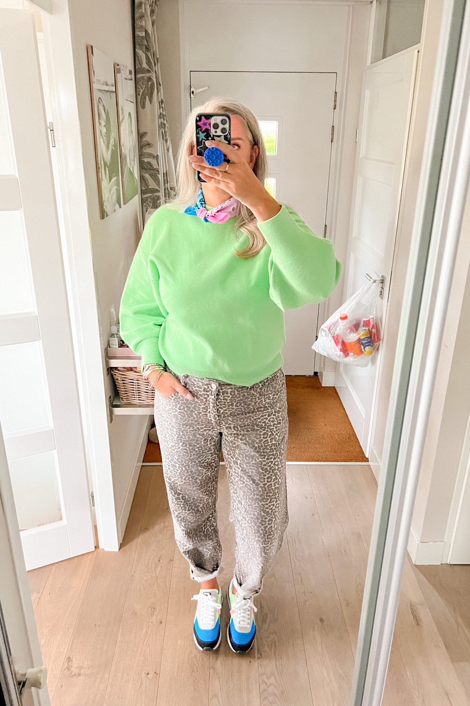 Ootd - Monday. Leopard soft jeans paired with an Apple green sweater (Loavies), duo tone bandana and bright puma sneakers. 



#LTKstyletip #LTKmidsize #LTKeurope