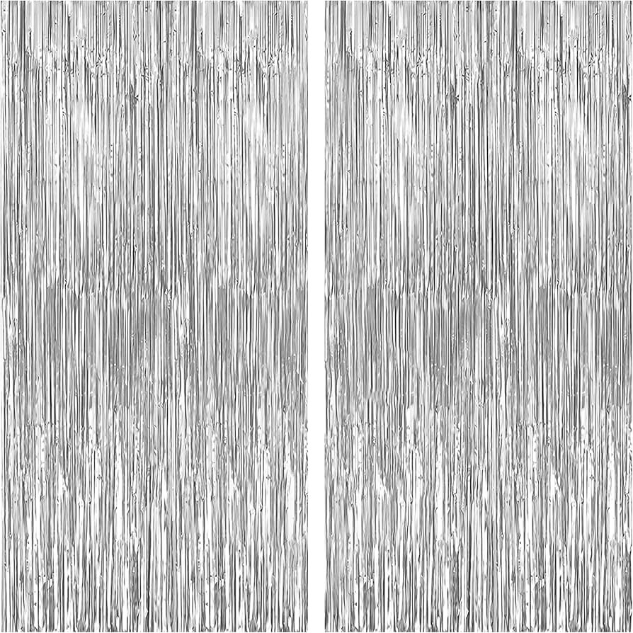KatchOn, XtraLarge Silver Backdrop Curtain - 3.2x8 Feet, Pack of 2, Silver Streamers Backdrop | S... | Amazon (US)