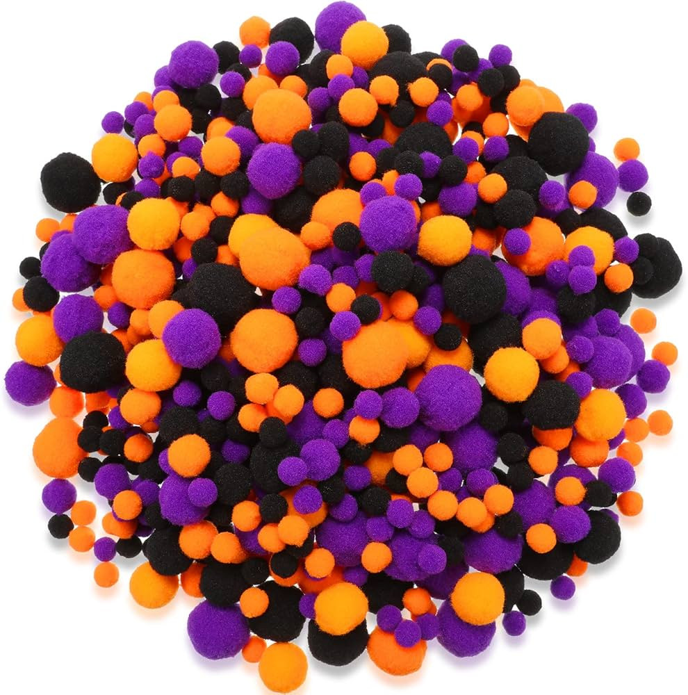 1200 PCS Pom Poms Balls for Thanksgiving Halloween Christmas Crafts Home Office School Garlands D... | Amazon (US)