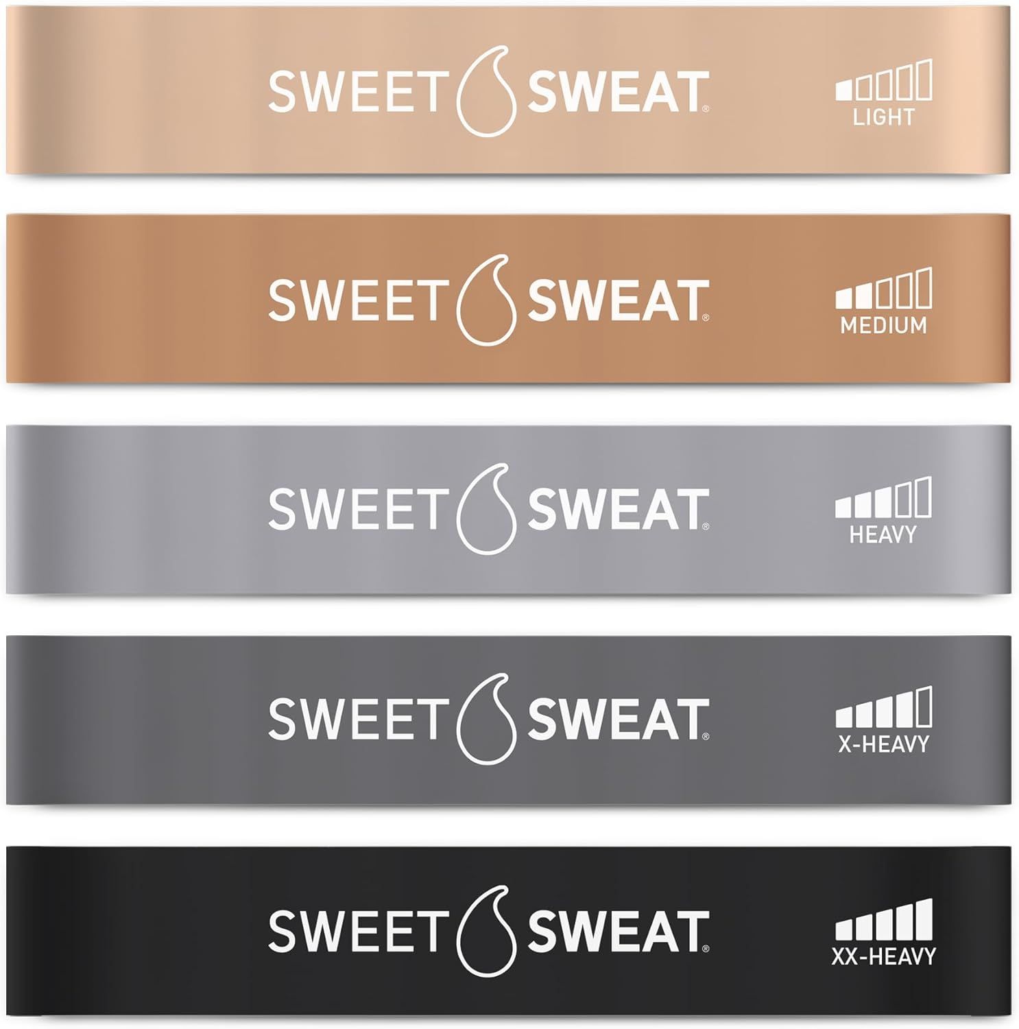 Sweet Sweat Mini Loop Resistance Bands - Set of 5 | Exercise Hip Booty Bands for Squats, Lunges, ... | Amazon (CA)
