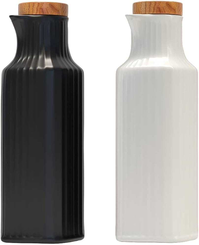 Danmu 2 Pack a Set Ceramic Oil and Vinegar Soy Sauce Maple Syrup Dispenser Bottle Jar for Kitchen... | Amazon (US)