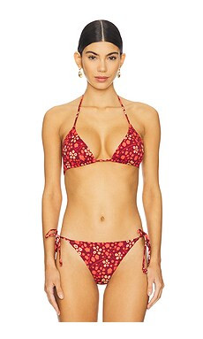 Ulla Johnson Keaton Bikini Top in Coral from Revolve.com | Revolve Clothing (Global)