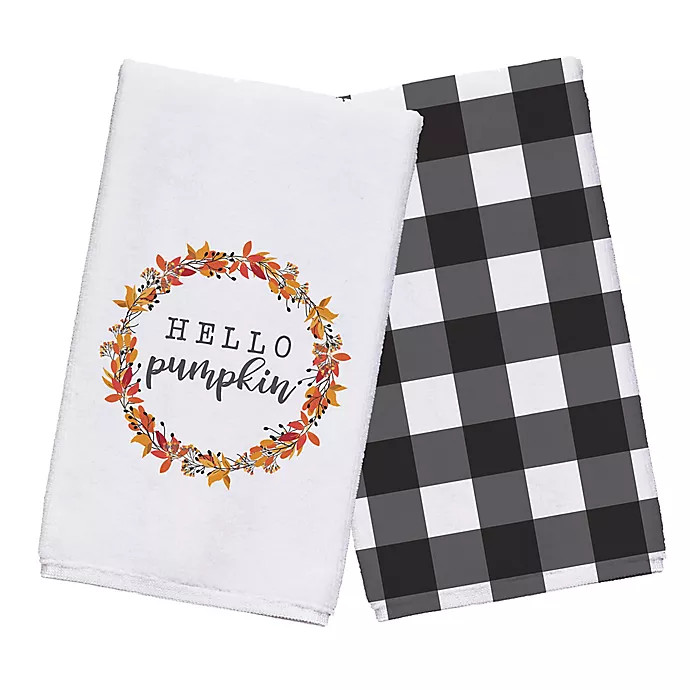 Hello Pumpkin Tea Towel Set | Bed Bath & Beyond