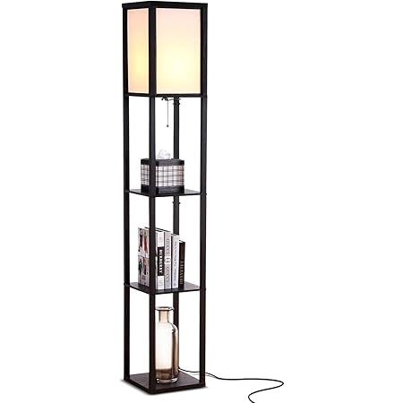 Brightech Maxwell Shelf Floor Lamp w. Wireless Charging Station, USB Port & Outlet - Column Light... | Amazon (US)