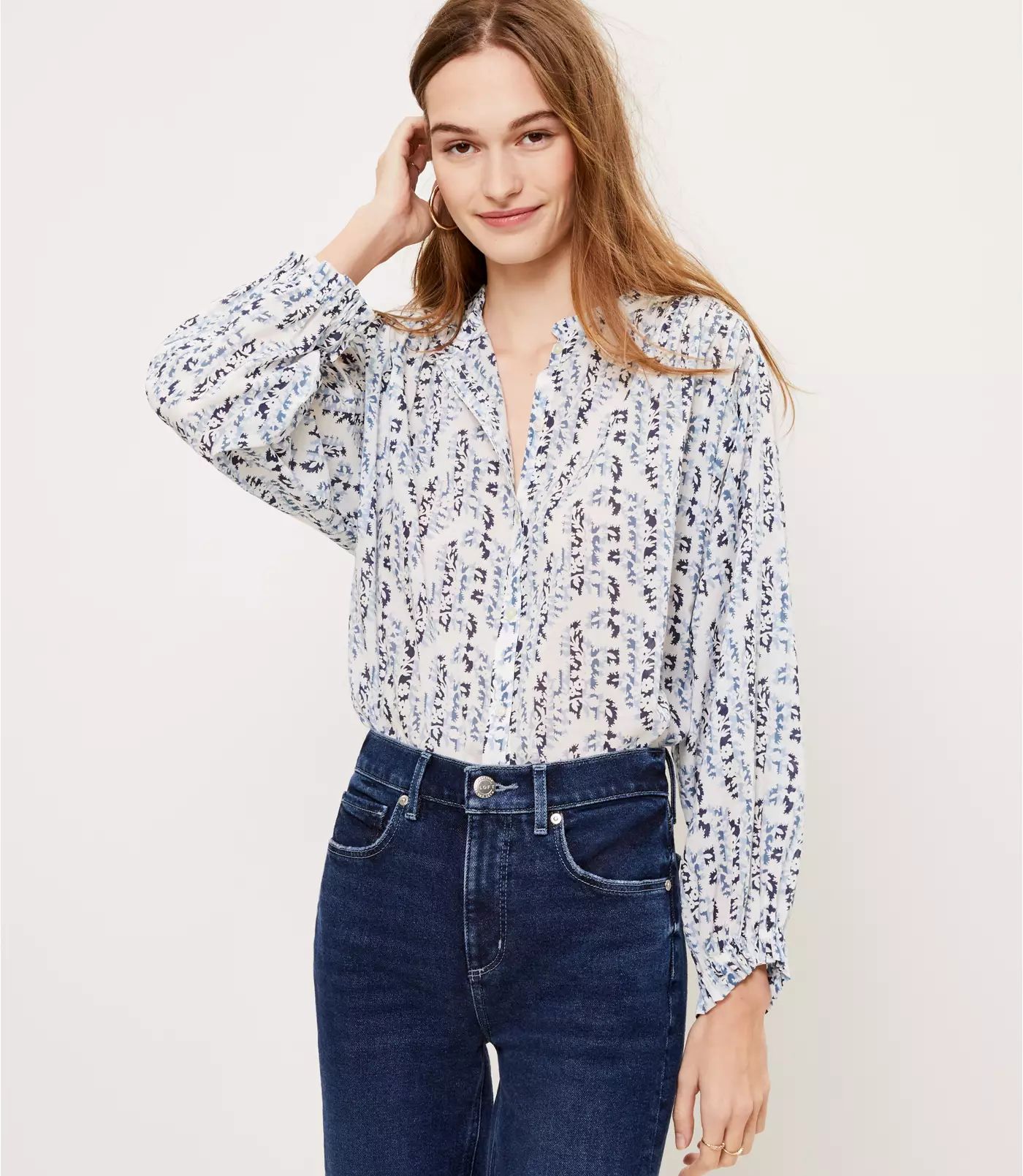 Vine Ruffle Blouse | LOFT | LOFT