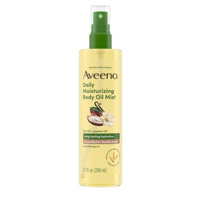 Aveeno Daily Moisturizing Body Oil Mist with Oat and Jojoba Oil - Hypoallergenic - Cocoa Butter Vanilla Scen t- 6.7 fl oz | Target