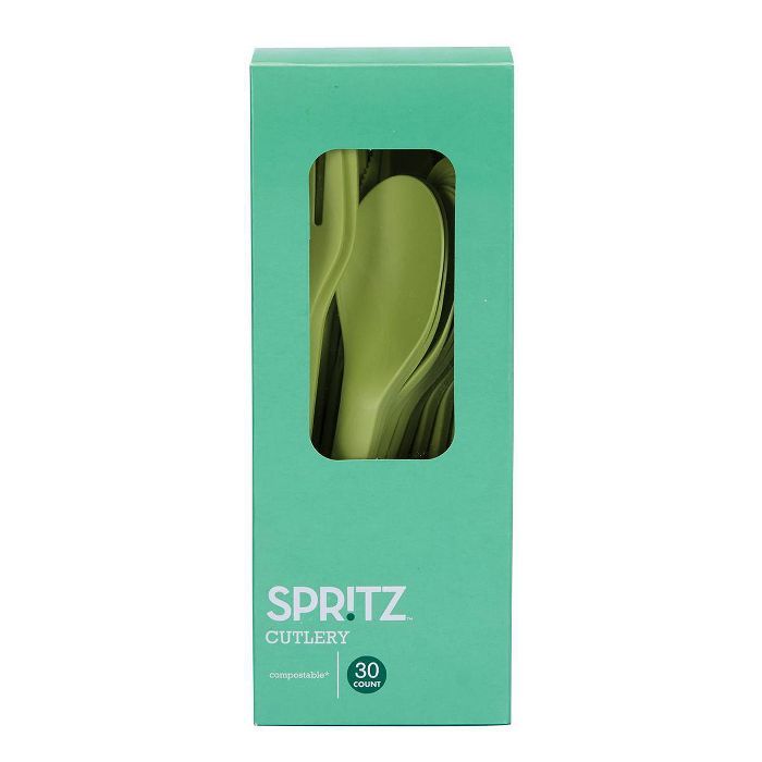 30ct Cutlery Combo Disposable Flatware Set Green - Spritz™ | Target