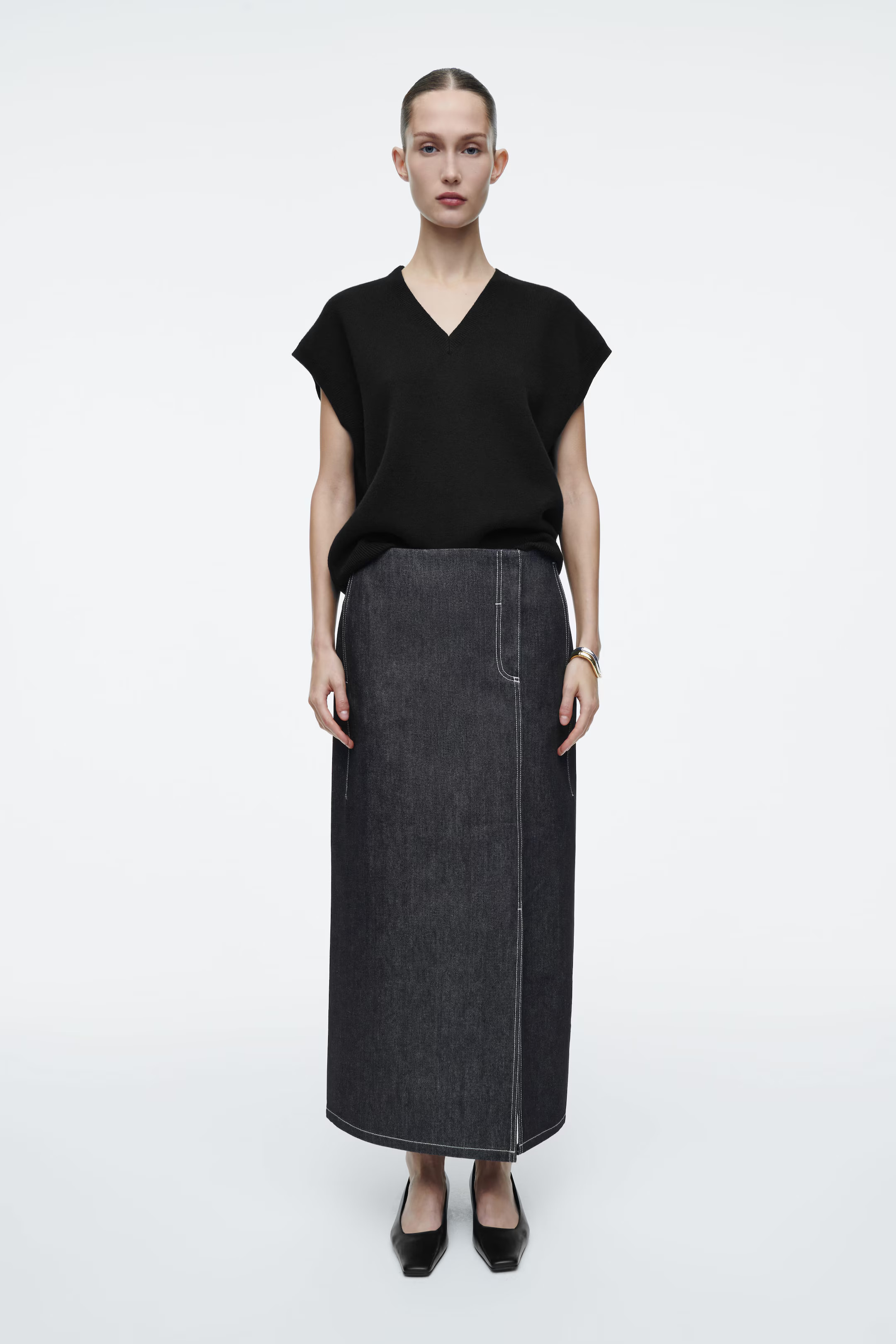 STRAIGHT DENIM MIDI SKIRT - INDIGO | COS GB | COS UK