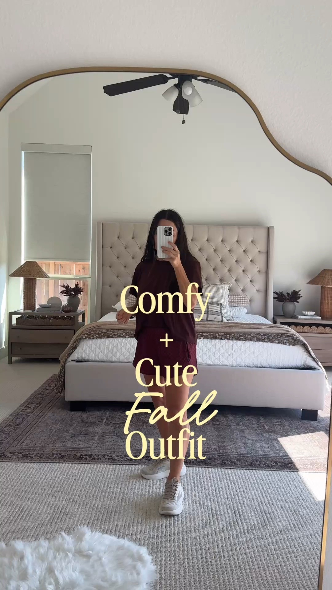 This easy burgundy matching set is the perfect casual fall outfit for school drop-off, errands, coffee runs, or an everyday mom outfit. Fall outfits women over 50. I love the relaxed fit and comfortable athleisure style paired with neutral sneakers for an easy throw-on-and-go look that still feels put together. I’m 5’1” wearing a Medium in the top for more of an oversized fit and Small in the shorts, and I linked the full outfit plus my comfy sneakers for an easy petite fall outfit. Athletic shorts come in several colors. Workout outfit. Easy mom uniform, sports mom outfit, athletic top, comfy running shoes. #LTKover40 #LTKseasonal #LTKpetite #LTKOOTD

#LTKActive #LTKSaleAlert #LTKvlog