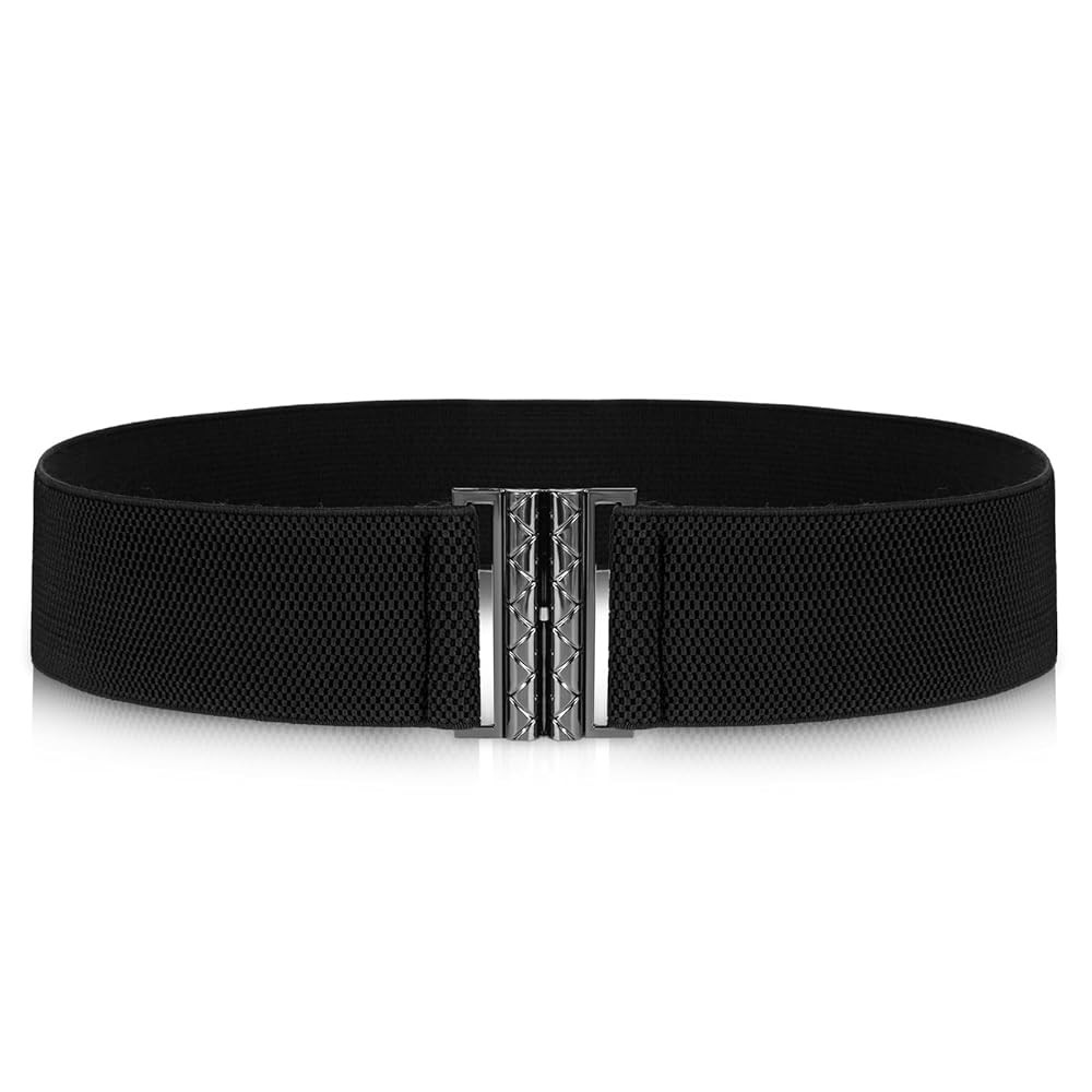 Jeffdad Wide Stretchy Belts for Women, Vintage Elastic Waist Belts Adjustable Cinch Belt Muticolo... | Amazon (US)