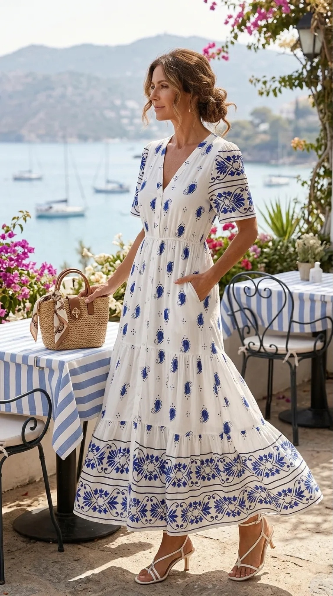 summer coastal easy fit dress for casual or dress up blue and white fit and flair design 

#LTKMothersDay #LTKmomlife #LTKTravel