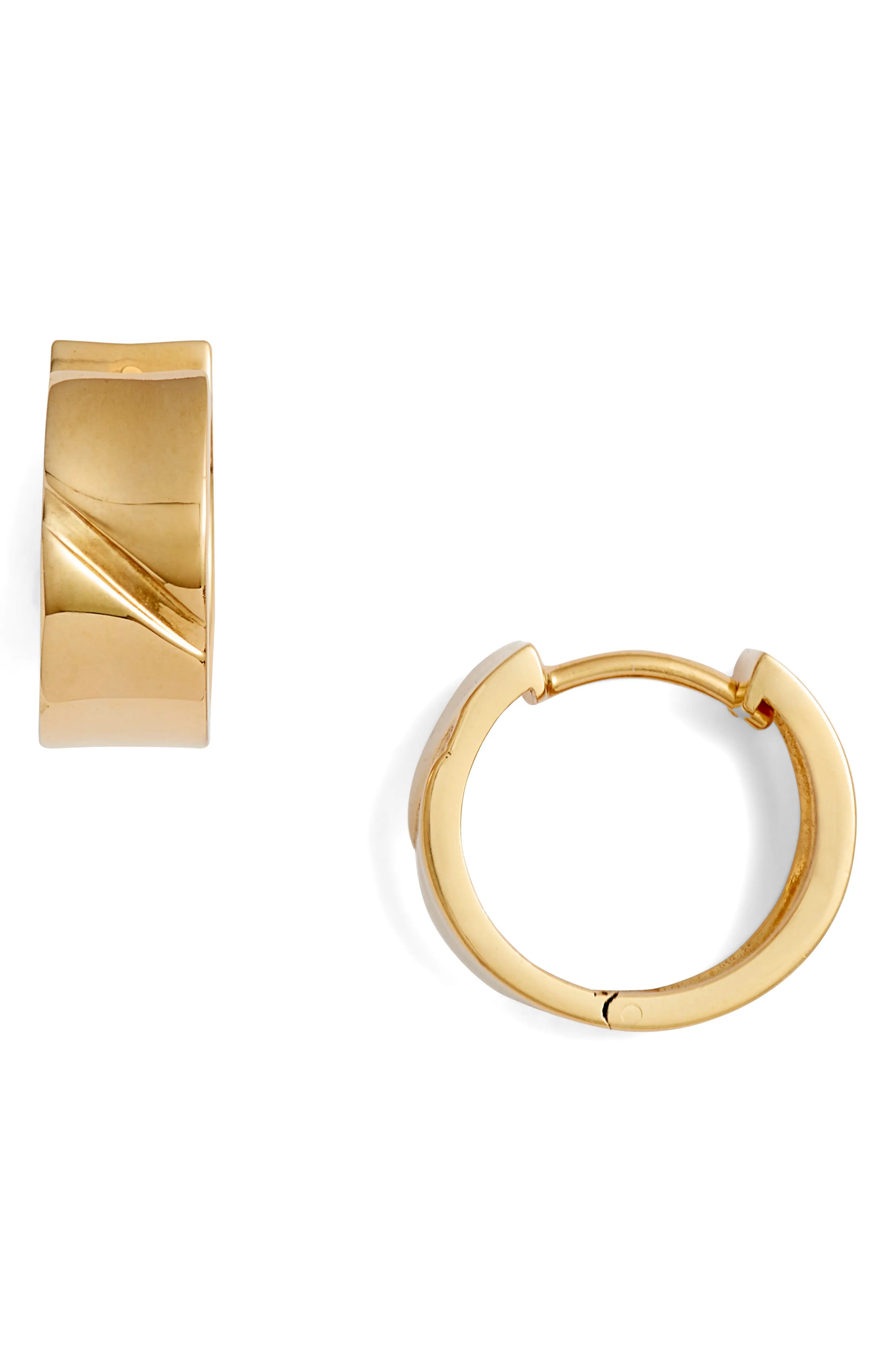 Flat Edge Huggie Hoop Earrings | Nordstrom